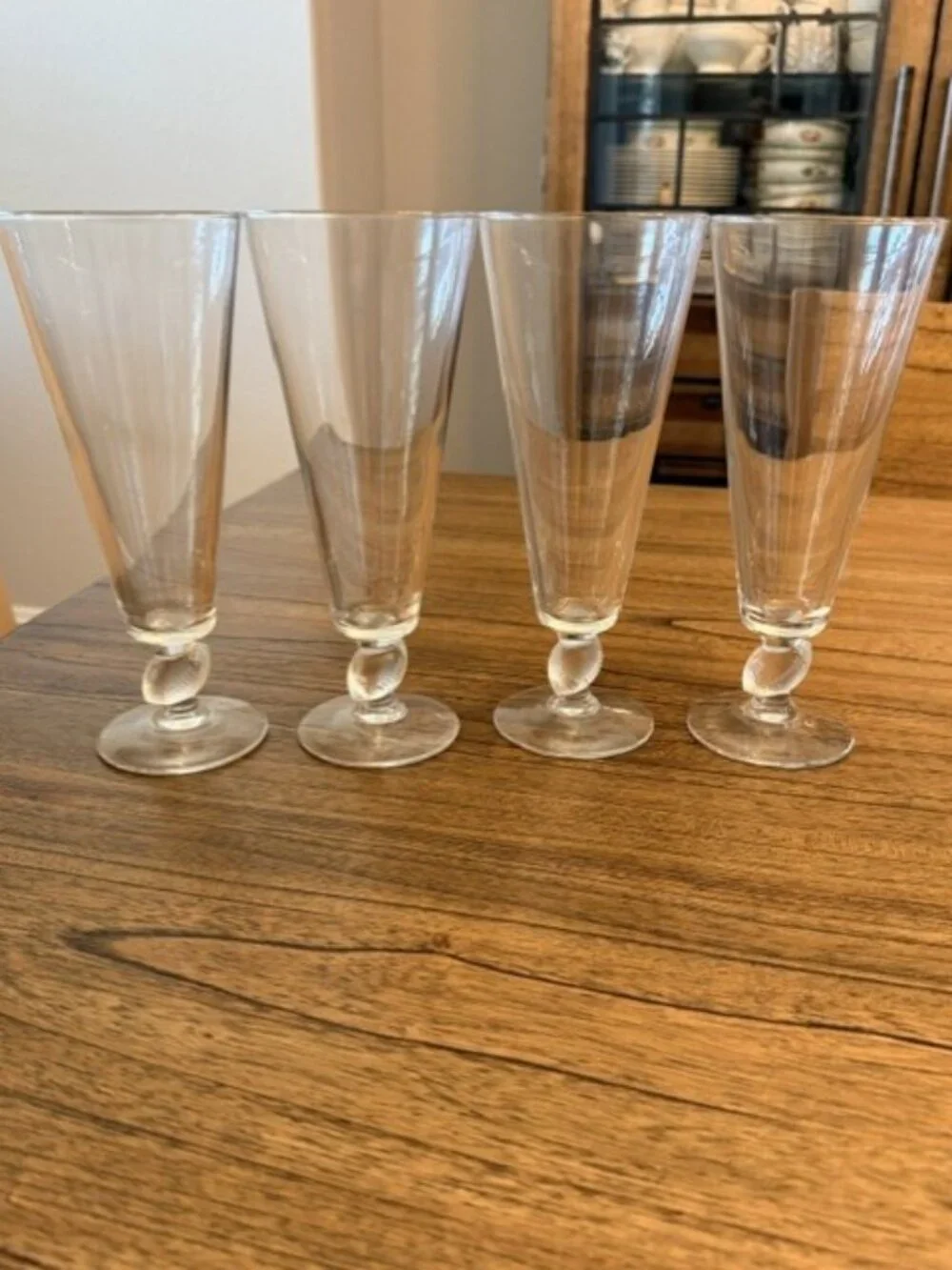 Set of 4 Football Stem Pilsner Beer Glasses
